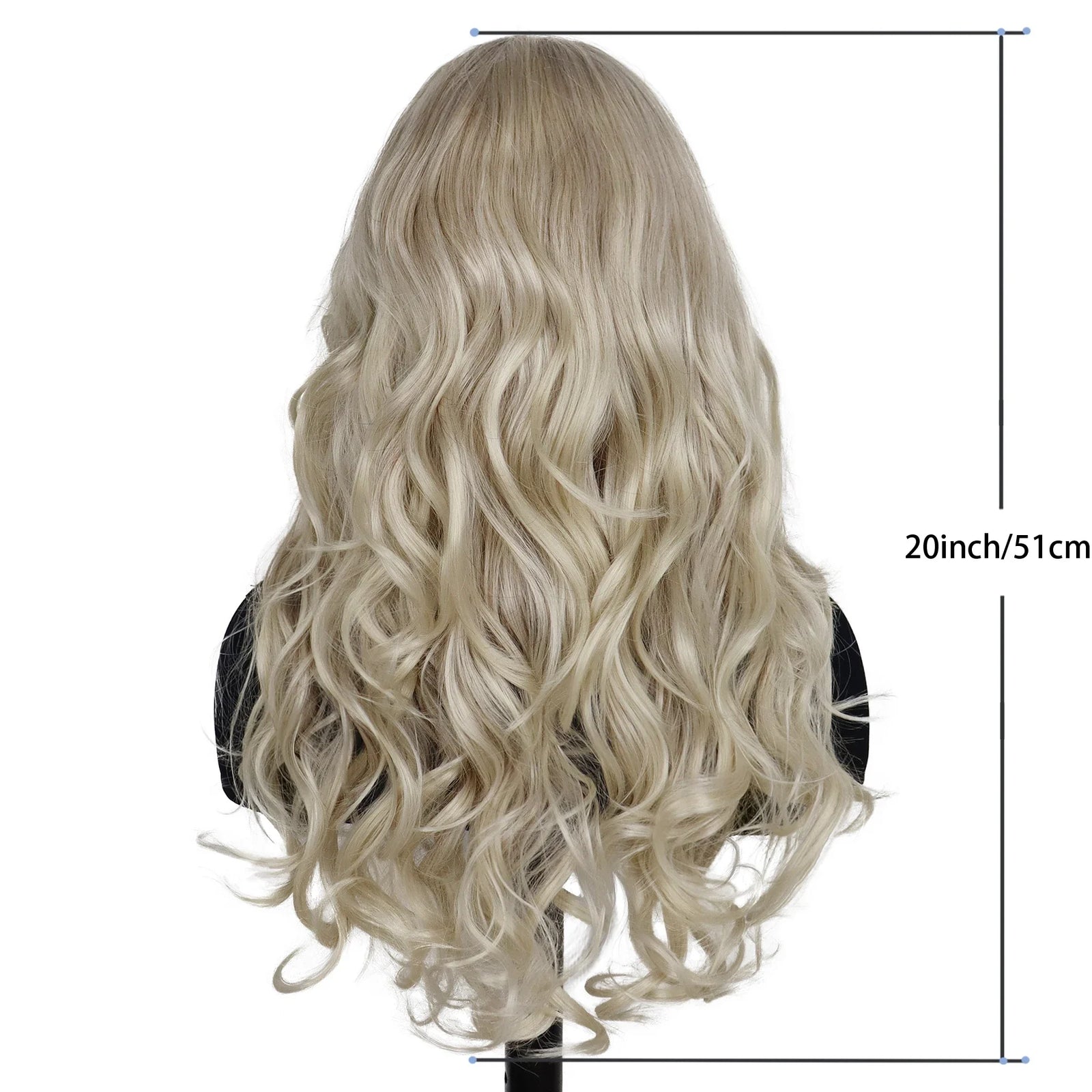 Synthetic Long Blonde Wigs for White Women Dark Roots Curly Wig Wavy Hairstyles Natural Wigs Cosplay Carnival Party Drag Queen