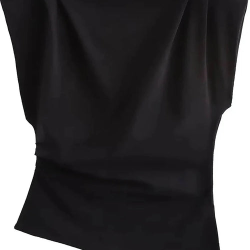 Load image into Gallery viewer, New European and American fashion simple pleated decorative shoulderless top
