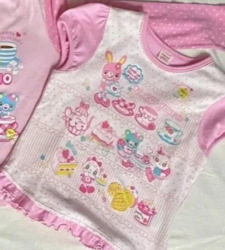 Japanese Y2k Tops Shirts for Women Short Sleeve O-neck T Shirts 2024 Ropa Mujer Fashion Summer Tshirts Casual Sweet Crop T-shirt