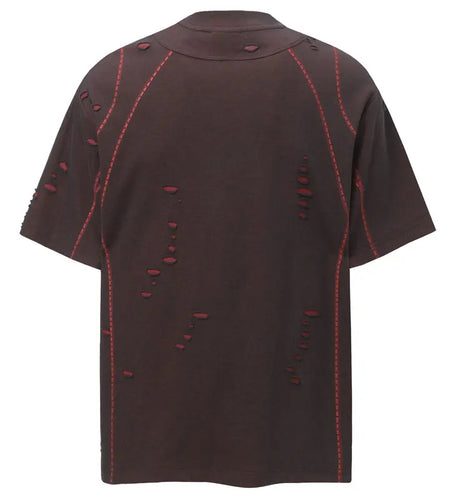 Hip Hop T-Shirt Grunge Y2K Streetwear Ripped Holes Punk Gothic Urban Tshirt Men Harajuku Casual Baggy Short Sleeve Summer Top