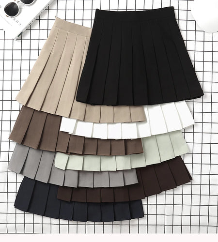 Brown Skirt Ladies 2023 Summer Clothes Women's High Waist Harajuku Korean Style Black Mini Pleated Skirt For School Girl Uniform