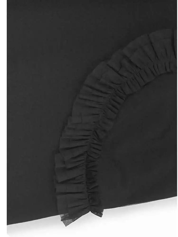 Women Gray Mesh Ruffles Big Size Mini T-shirt Dress New Round Neck Short Sleeve Fashion Tide Spring Summer 2025 1DH9812