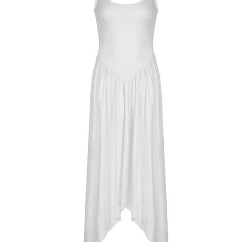 Load image into Gallery viewer, Elegant Sleeveless Slim Long Dress For Women 2024 Holiday Casual Street Solid Color Dress Pleats Irregular Vest Vestido
