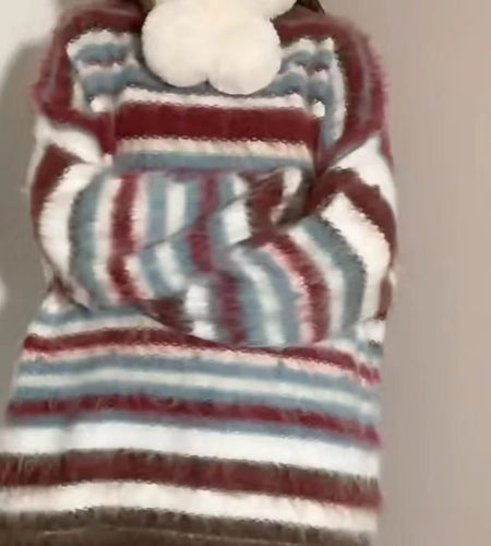 Y2k Aesthetic Contrast Color Sweaters Harajuku Men and Women Striped Oversized Jumpers Autumn Grunge Vintage Casual Pullovers