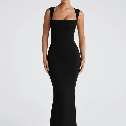 Load image into Gallery viewer, Square Collar Sleeveless Sexy Maxi Dress For Woman Fashion Spring Summer New High Waist Bodycon Club Party Long Dress
