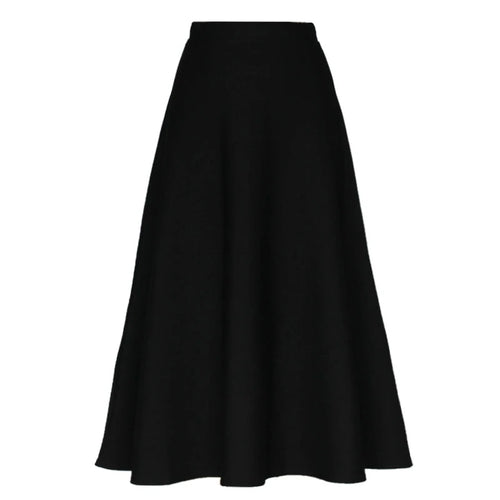 Load image into Gallery viewer, Black Elastic High Waist Pocket Long Skirt Women's Spring And Autumn Basic Casual Pleated Plus Size Slim Versatile Red Skirt
