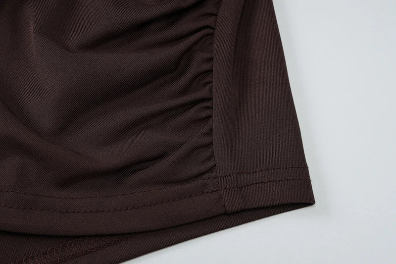 Sexy Skirt Two Pieces Sets For Women Long Sleeve Lace-up Crop Top And Long Skirt Elegant Bodycon Sexy Two Pieces Sets