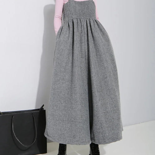 Load image into Gallery viewer, Women  Strap Vintage Pleated High Waist Ankle-length Wide Leg Pants New Autmn Winer Loose Fashion 2025  Tide OB198
