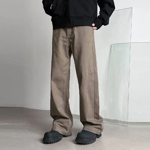 Load image into Gallery viewer, Men's Jeans New American Denim Pants Male Solid Color Casual Loose Straight Leg Trousers Summer  Men Clothing 9W1425
