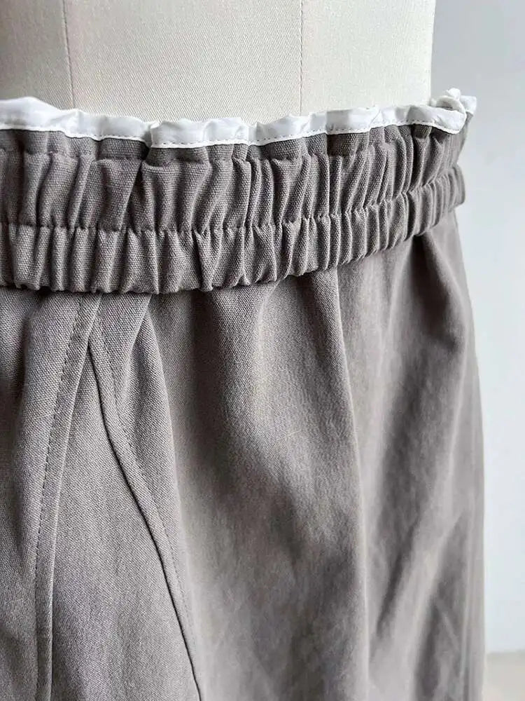 High Elastic Waist White Brief Elegant Pocket Bud Half-body Skirt Women Fashion Tide New Spring Autumn 2025 1DH9979