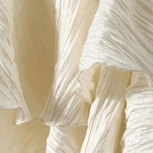 Load image into Gallery viewer, Women Silver Gray Textured Pleated Ruffles Vest Dress New Round Neck Sleeveless Fashion Tide Spring Summer 2025 7AB9278
