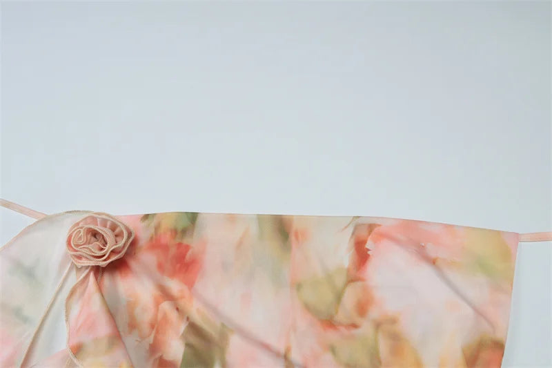 Halter Print Ruffle Sexy Maxi Dress Women Gown Summer New Fashion Sleeveless Backless Ruched Beach Club Party Dress