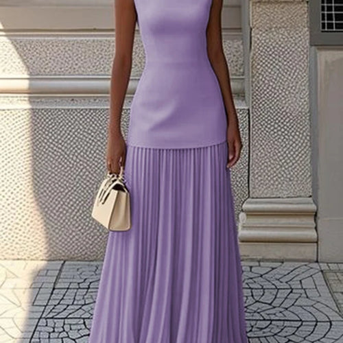 Load image into Gallery viewer, Evening Prom Maxi Dresses for Woman Summer Elegant Sleeveless Pleated Gauze Cocktail Party Wedding Guest Dresses
