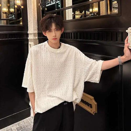 Load image into Gallery viewer, Men's T-shirts Short Sleeve Round Neck Stylish New Summer Solid Color Simple Trendy Handsome Male Clothing 2025 9W1974
