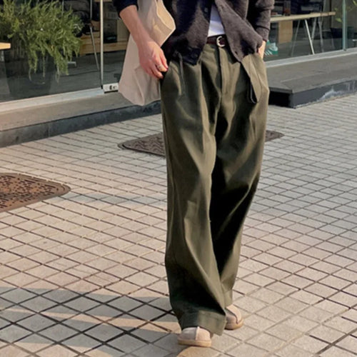 Load image into Gallery viewer, Korean Style Loose Men&#39;s Casual Pants Straight Wide Leg Solid Color Male Trousers Zippers Stylish Summer 9C6234
