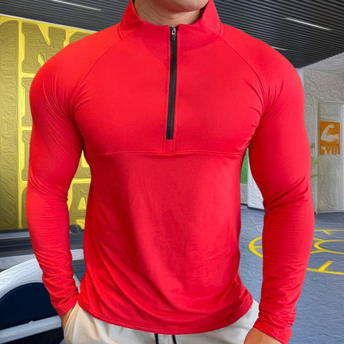 Load image into Gallery viewer, Mens Compression T-shirt Gym Fitness Sweatshirt Running Exercise Sports Tops Turtleneck Knitwear Long Sleeves Clothing Plus Size
