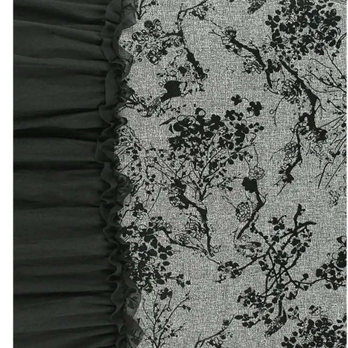 Load image into Gallery viewer, Women Gray Printed Vintage Hem Pleated Big Size Vest Dress New Round Neck Sleeveless Fashion Spring Autumn 2025 1DH9454
