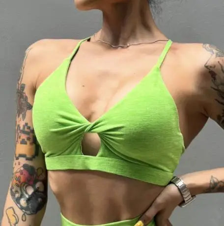 TINY TWIST BRA sports bra with thin shoulder straps