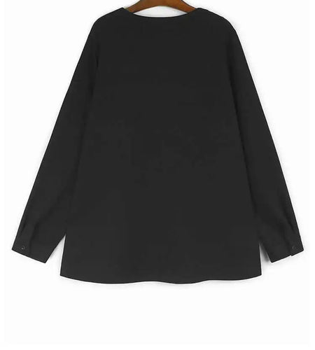 black T-shirt Half-body Skirt Two Pieces Suit New Round Neck Long Sleeve Women Fashion Tide Spring Autumn 2025 1DH8643