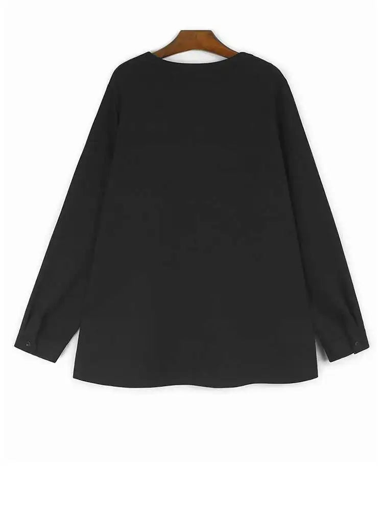 black T-shirt Half-body Skirt Two Pieces Suit New Round Neck Long Sleeve Women Fashion Tide Spring Autumn 2025 1DH8643