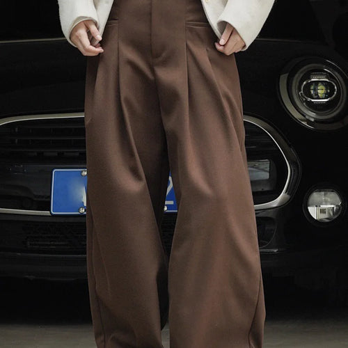 Load image into Gallery viewer, High Waist Brown Pleated Casual Long Wide Leg Pants New Loose Fit Trousers Women Fashion Tide Spring Autumn 2025 1DF4423
