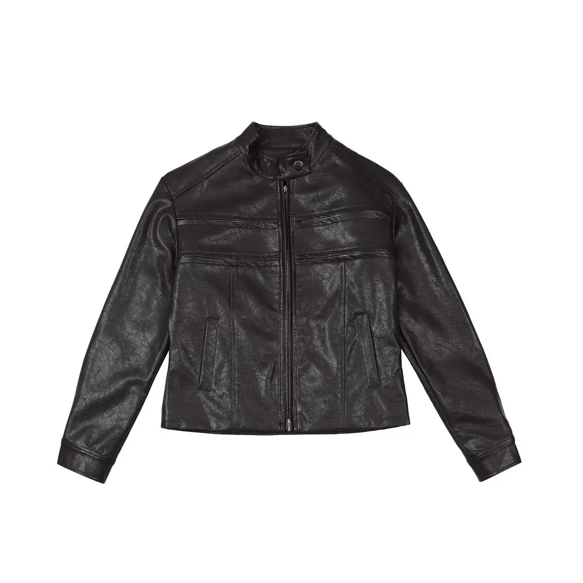 Autumn Harajuku Vintage Bomber Jacket Women Clothes Streetwear Casual Outwear 2025 Ropa Mujer Loose PU Coat Y2k Aesthetic Tops