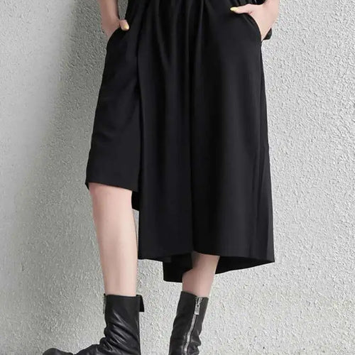 Load image into Gallery viewer, High Elastic Waist Black Irregular Casual Pants New Loose Fit Trousers Women Fashion Tide Spring Autumn 2025 1DF4734
