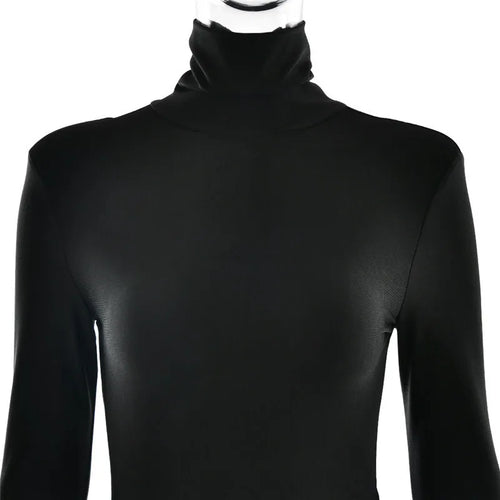 Load image into Gallery viewer, Turtleneck Long Sleeve Sexy Mini Dress For Women New Fashion Draped Ruched Bodycon Club Party Dress Elegant New Dresses
