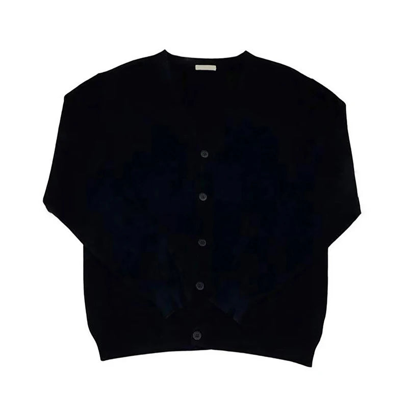 Men's Swearter New Korean Style Knitted V-neck Buttoned Sweaters Cardigan Loose Spring Single Breasted Male Top 9W1819