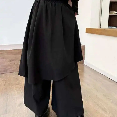 Load image into Gallery viewer, High Elastic Waist Black Irregular Spliced Long Wide Leg Pants New Trousers Women Fashion Tide Spring Autumn 2025 1DH8326
