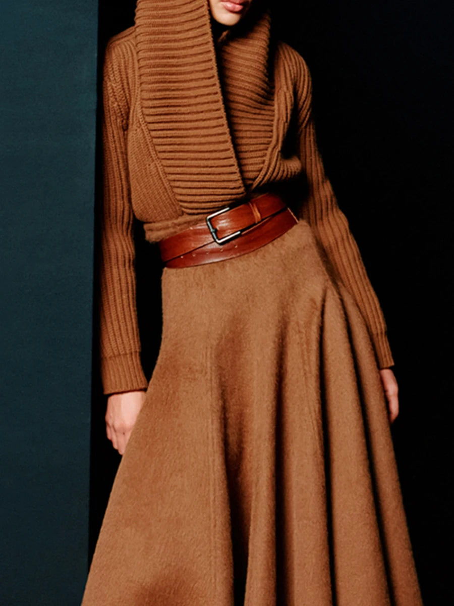 Solid Spliced Hat Casual Sweaters for Women V Neck Long Sleeves Patchwork Striped Fashion Sweater Female Clothing