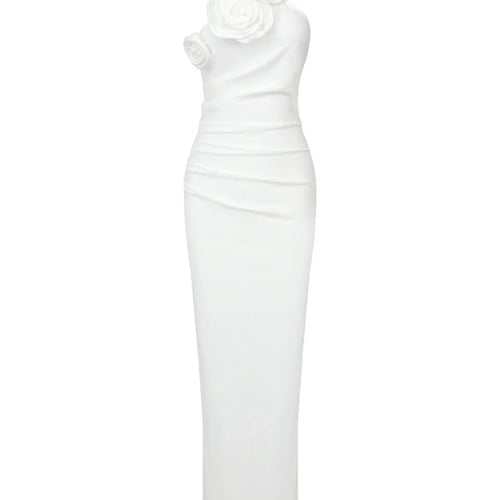 Load image into Gallery viewer, Solid Spliced Appliques Slimming Dresses For Women Halter Sleeveless High Waist Temperament Dress Female Fashion
