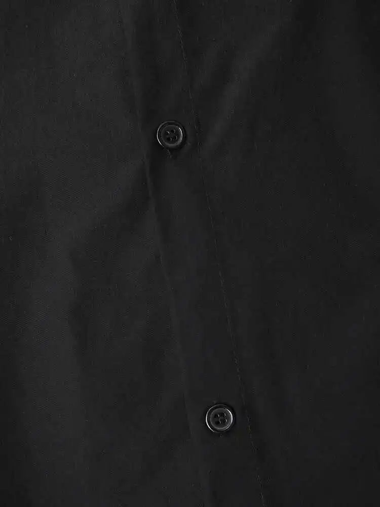 Women Black Back Sequins Big Size Casual Blouse New Lapel Long Sleeve Shirt Fashion Tide Spring Autumn 2025 CPG1444