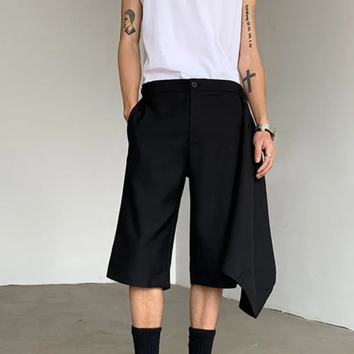 Load image into Gallery viewer, Dark Style Suit Shorts Men&#39;s Summer Loose Patchwork Straight Wide Leg Short Pants Trendy Menwear Solid Color 9C5519
