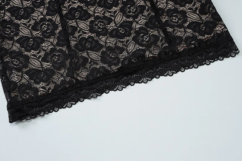 Lace Spaghetti Strap Sexy Mini Dress For Women Robe Fashion Off-shoulder Sleeveless Backless Floral Print Skinny Dress