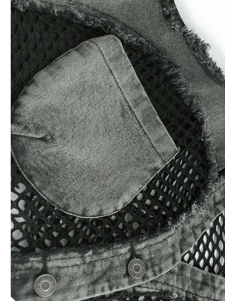 Big Size Denim Vest Wide Leg Pants Two Piece Suit New V-Neck Sleeveless Women Fashion Tide Spring Autumn 20251DH9963