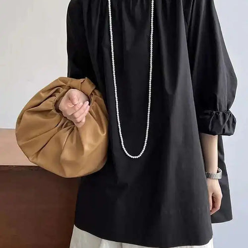 Load image into Gallery viewer, Women Yellow Big Size Long Blouse New Round Neck Long Sleeve Loose Fit Shirt Fashion Tide Spring Autumn 2025 1DH0197
