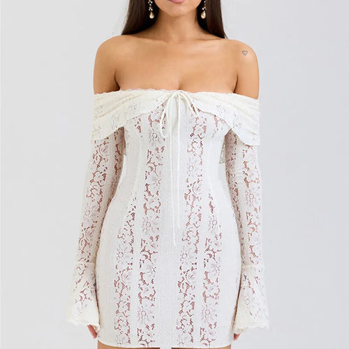 Load image into Gallery viewer, Lace Off-shoulder Sexy Maxi Dress Women Strapless Backless Long Sleeve Bodycon Evening Club Party Long Dress Elegant
