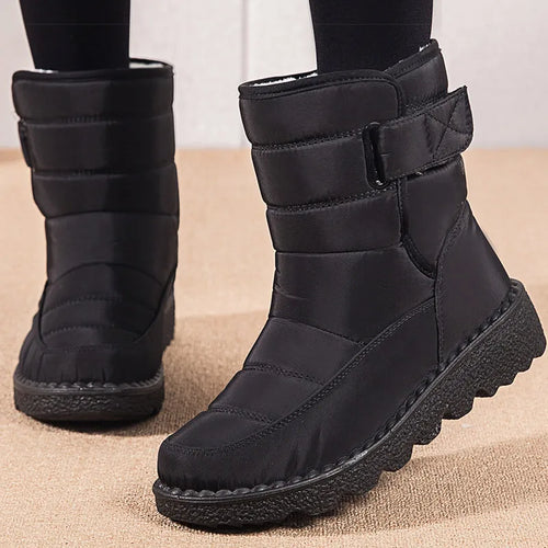 Load image into Gallery viewer, Women Boots 2025 Winter Shoes Woman Waterproof Snow Boots Winter Warm Fur Botas Mujer Korea Style Black Ankle Boots For Women
