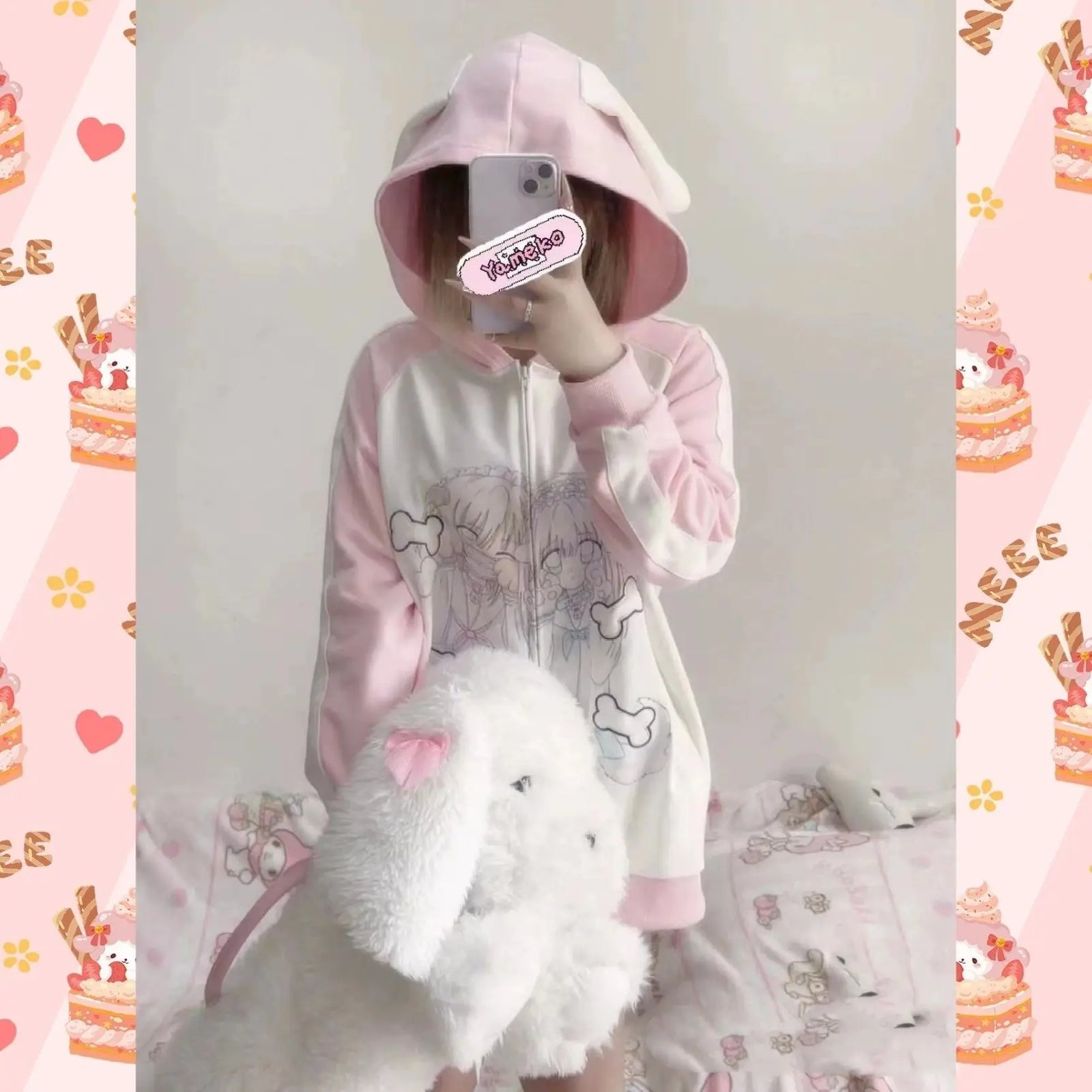 Japanese Hoodies Women's Clothing Hooded Anime Print Zipper Y2k Jackets 2024 Ropa Mujer Casual Fashion Thicked Sweatshirt Tops