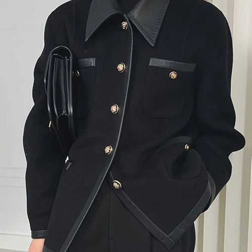 Load image into Gallery viewer, Autumn Casual Jackets for Women 2025 New Loose Lapel Buttoned Split-joint with Pocket Coat Winter Clothes for Woman
