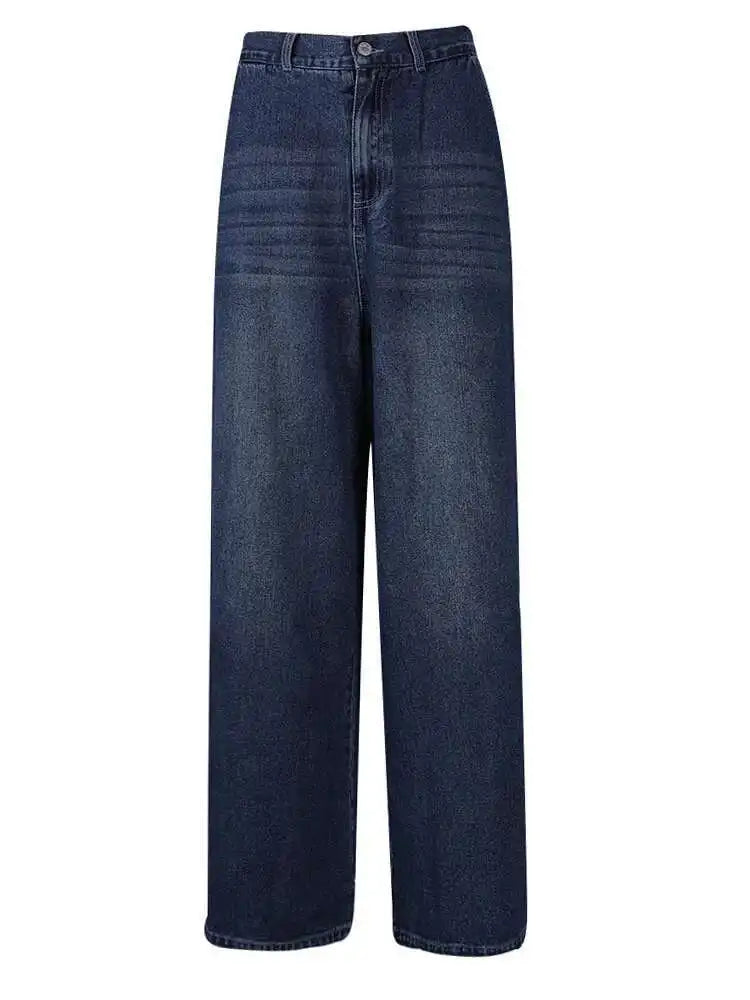 High Waist Blue Denim Vintage Long Casual Wide Leg Jeans New Women Trousers Fashion Tide Spring Autumn 2025 1LD1942