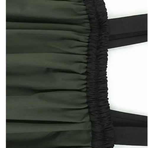 Load image into Gallery viewer, High Elastic Waist Black Green Color-block Pleated Strap Half-body Skirt Women Fashion Tide New Spring Autumn 2025 1DH9289
