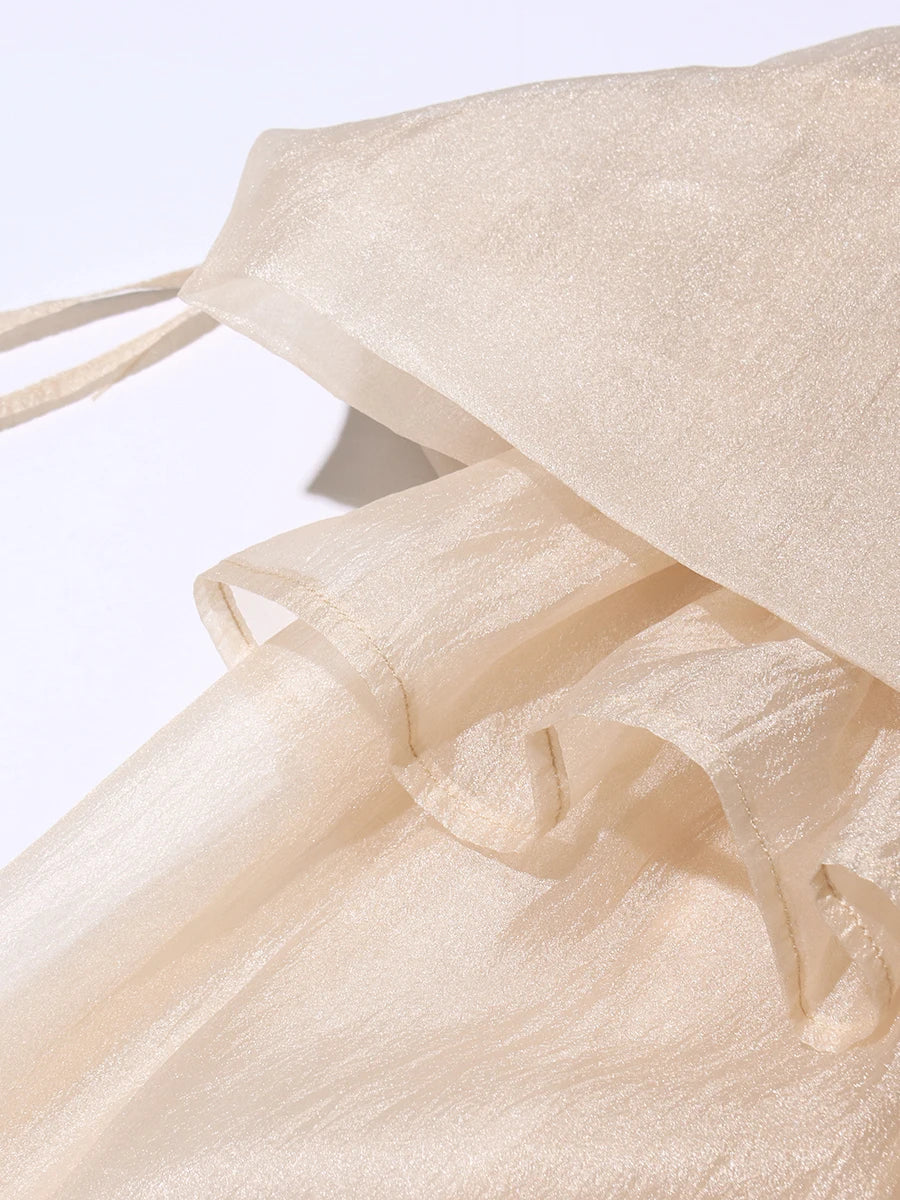 Solid Spliced Lace Up Loose Blouses For Women Slash Neck Long Sleeve Casual Shirts Female Fashion Style Clothes New