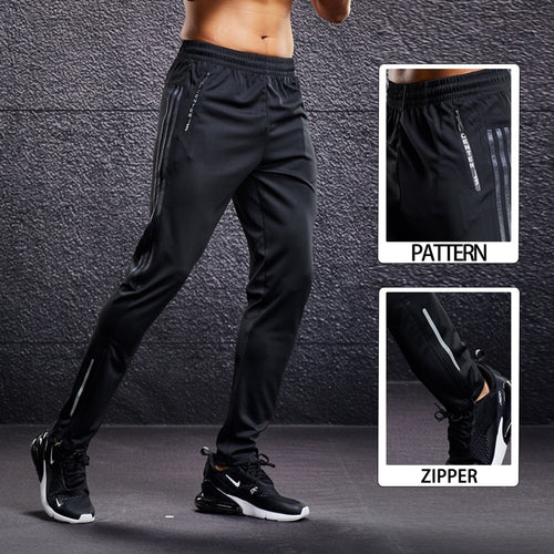 Load image into Gallery viewer, Men Running Sport Pants with Zipper Pockets Football Training Joggings Sweatpants Basketball Soccer Trousers Plus Size for Male
