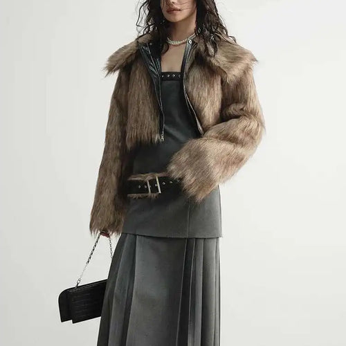 Load image into Gallery viewer, Women Geay Leather Hem Pleated Wool Belt Long Elegant Dress New Halter Sleeveless Fashion Tide Spring Autumn 2025 1DH7227
