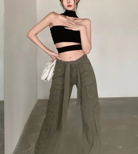 Halter Top y2k Clothing Women Summer Solid Color Hollow Out Sleeveless Backless T Shirt Slim Fit Clothes Streetwear