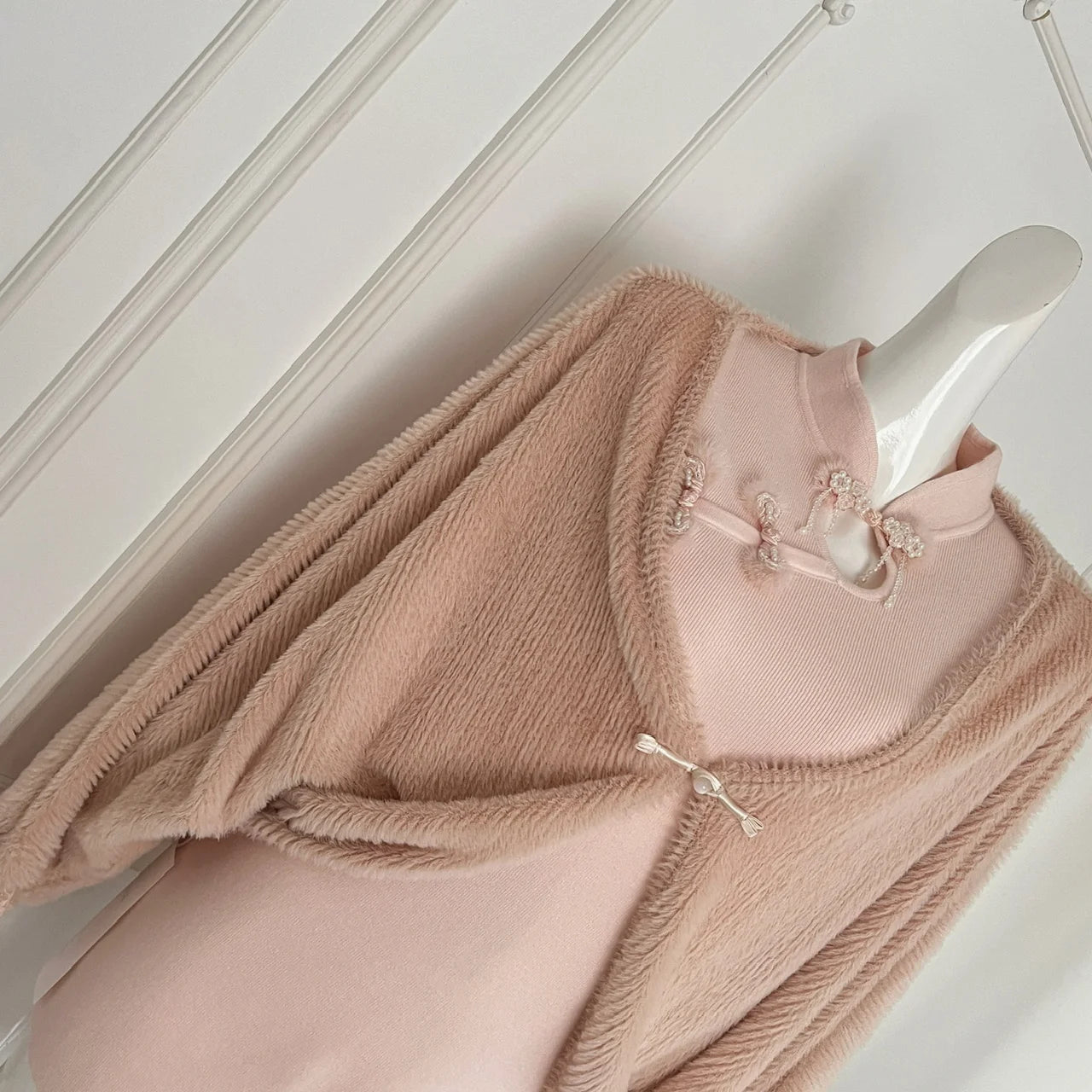 New Chinese Style 2024 Women's Autumn Winter Loose Cardigan Shawl Coat And Long Sleeved Knitted Short Dress Two Piece Set Trendy