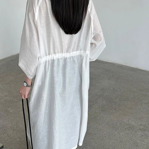 Load image into Gallery viewer, Green Thin Perspective Big Size Long Jacket New Lapel Stand Collar Sleeve Women Coat Fashion Spring Autumn 2025 1DJ1285
