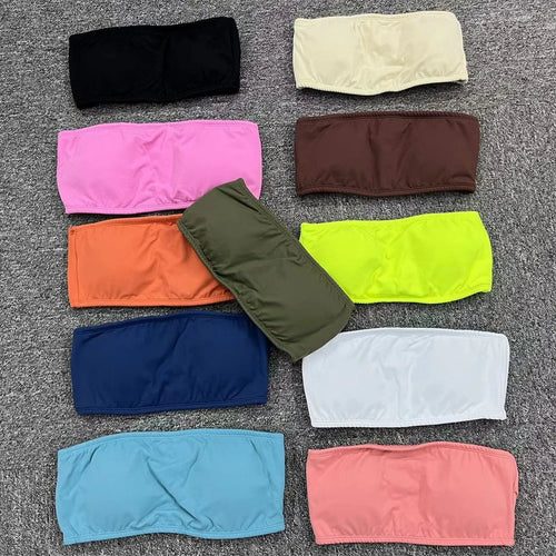 Load image into Gallery viewer, Pad Tube Tops Sports Bra Women Fitness Bra Intimate Strapless Bustier Bandeau Breathable Wrapped Chest Underwear Yoga Bra
